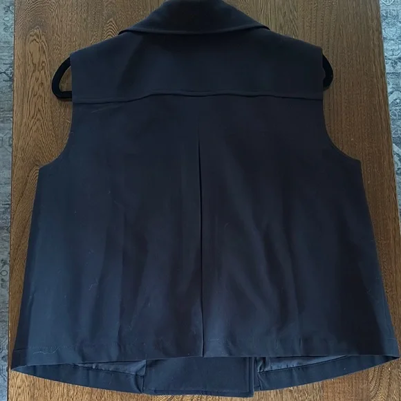 Halogen Black Women's Sleeveless Double-Breasted Trench Vest medium - Picture 12 of 16